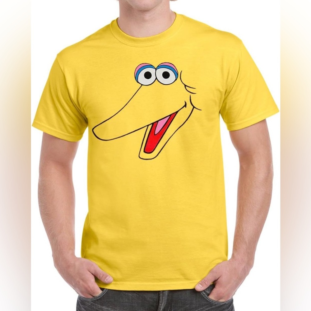 Big Bird Print | Yellow Graphic T-Shirt | Medium